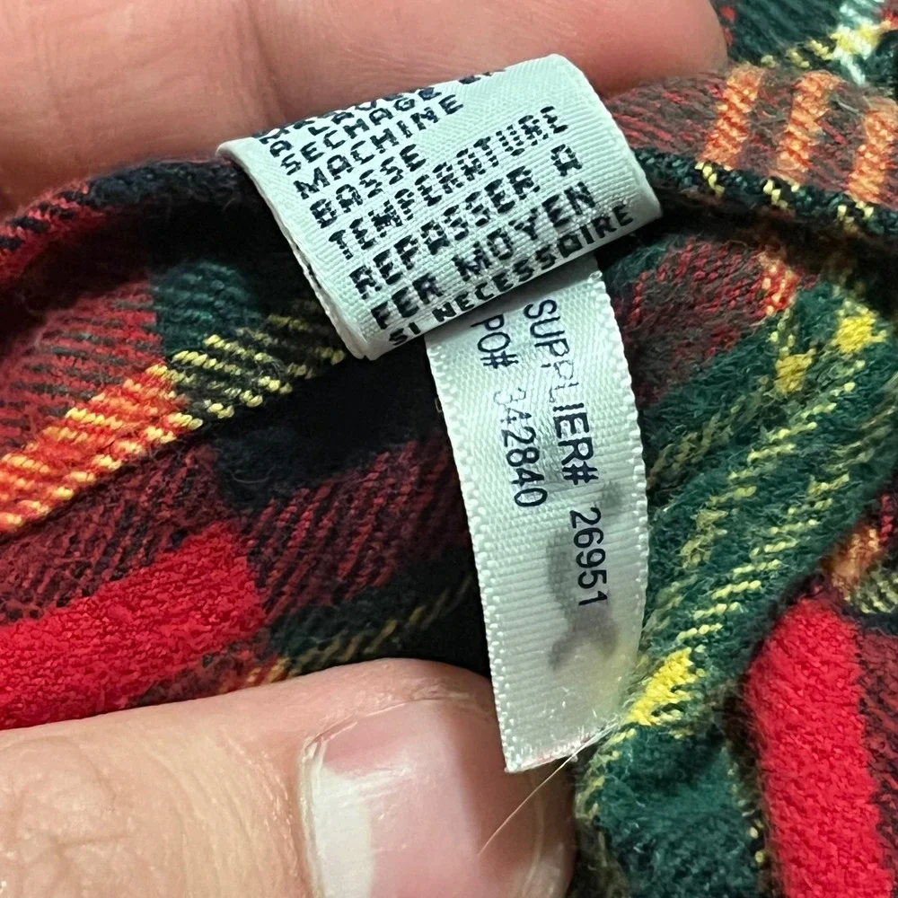 Ralph Lauren Mens Tartan Plaid Flannel Button Down Shirt Red Green Small - Picture 6 of 8